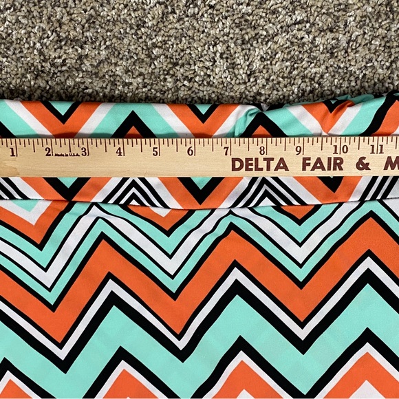 Women Ladies Long Skirt Small Gingy Cocoa Green Orange Black Wrinkle-fre Chevron - Picture 5 of 8